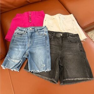 Lot of 4 Shorts American Eagle Knox Rose Old Navy Denim Size 2